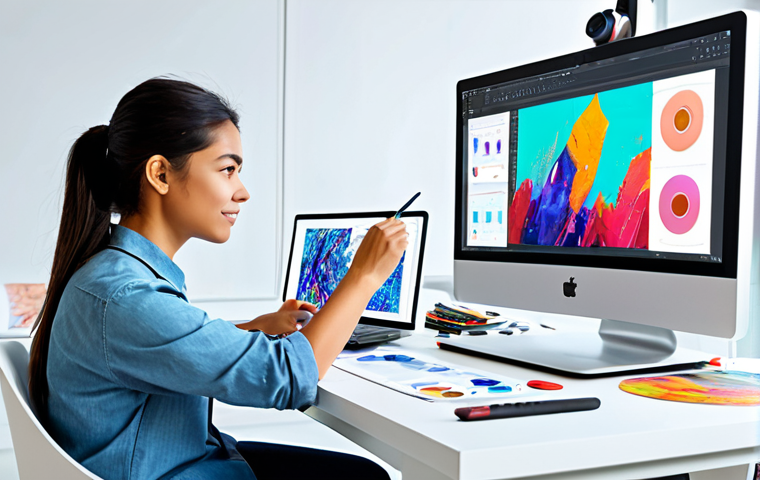 AI & Human Collaboration**

"A digital artist in a bright, modern studio, wearing casual professional attire, fully clothed, working on a digital painting with an AI interface on a large monitor, showing both the AI-generated elements and the artist's own brushstrokes, the scene emphasizing collaboration and creativity, safe for work, appropriate content, perfect anatomy, correct proportions, natural pose, professional, high quality."

**