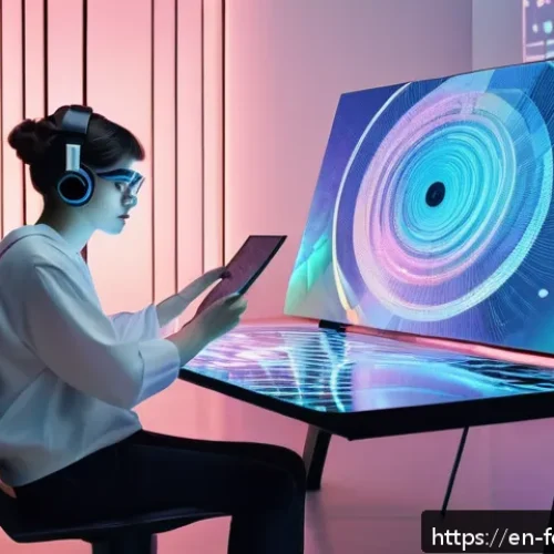 Home 30 AI로 복제된 예술과 창작 - A futuristic art studio scene showing a young artist collaborating with an AI holographic interface;...