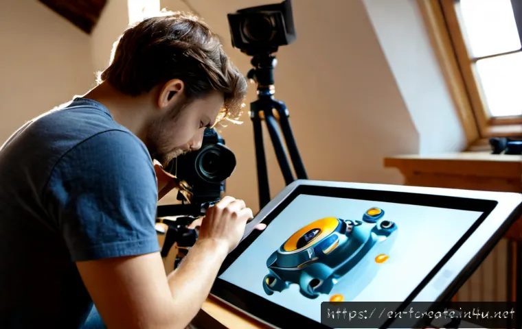 미래의 창작 산업 전망 - Photorealistic modern creative studio showing the future of the creator economy: a diverse young fil...